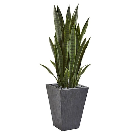 Nearly Naturals 45 in. Sansevieria Artificial Plant in Sate Planter 9191